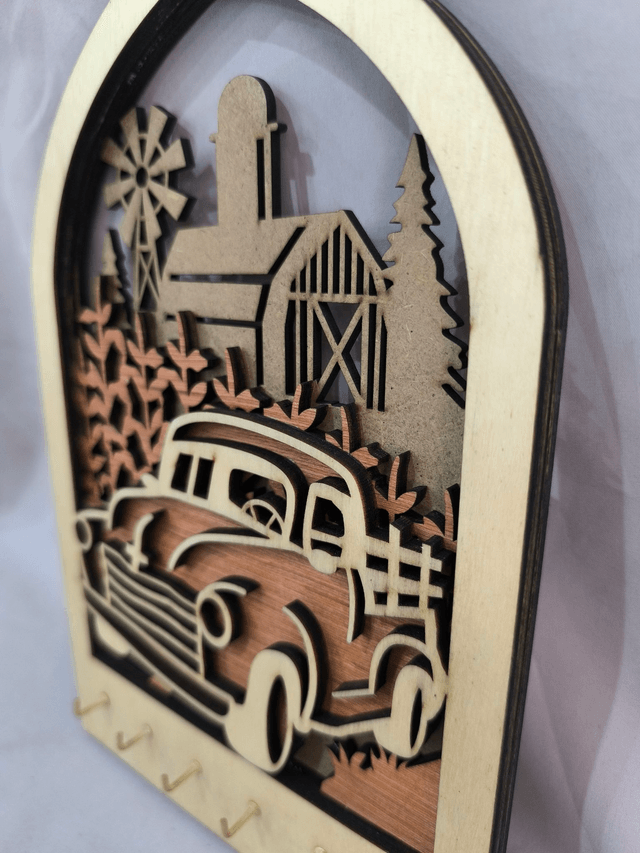 Porte clé mural "voiture"