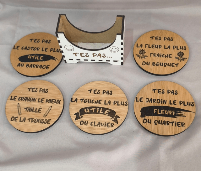 Dessous de verre "T'es pas"